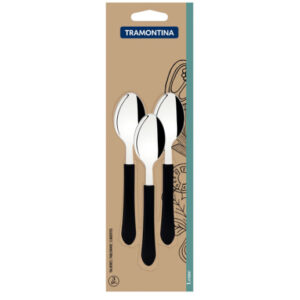 CONJ TRAMONTINA COLHER P CHURR PRETO 3PC